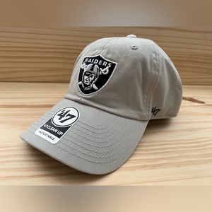Las Vegas Raiders Men’s Grey 47 Brand Clean Up Adjustable Hat